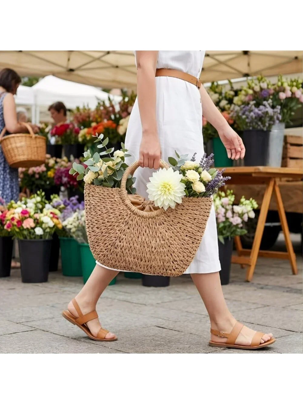 Large Handwoven Straw Beach Bag - Casual Rattan Tote & Clutch for Summer Travel
